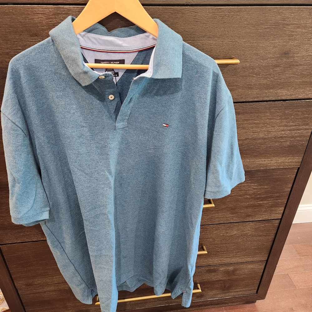 Tommy Hilfiger Blue Cotton Polo Shirt